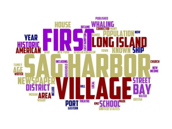 Sag Harbor Typography Sublimation: A Distinctive Hand-Drawn Wordcloud for Thoughtful Design Applications