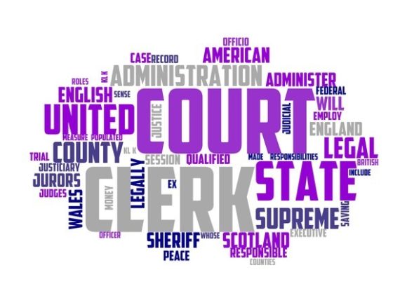 Sheriff Clerk Typography Wallpaper: A Vibrant Hand-Drawn Word Cloud for Creative Expression