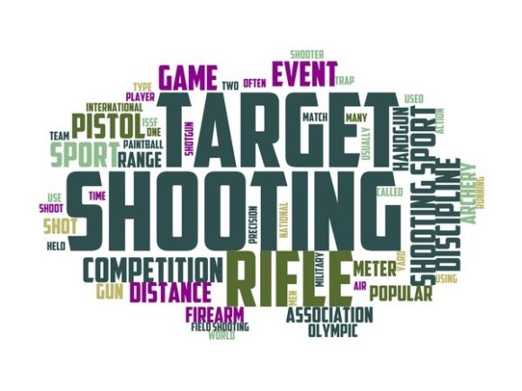 Shooting Sports Typography Print: A Vibrant Word Cloud for Creative Expression